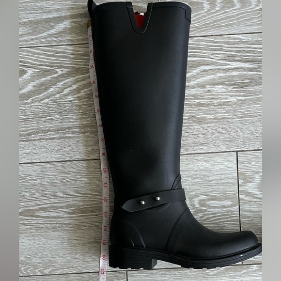 Women’s Rag & Bone Black Rubber MOTO Rain Boots, Side Zip, Ankle Strap, Size 35 - Picture 11 of 11